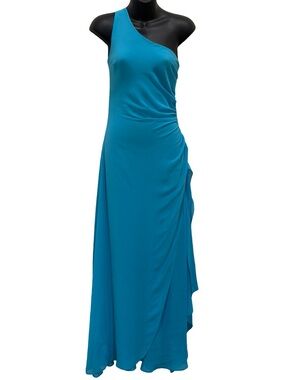 Y2K Ariella Chiffon Turquoise Gown